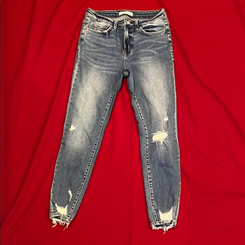 Flying Monkey Blue Skinny Jeans Distressed Trendy